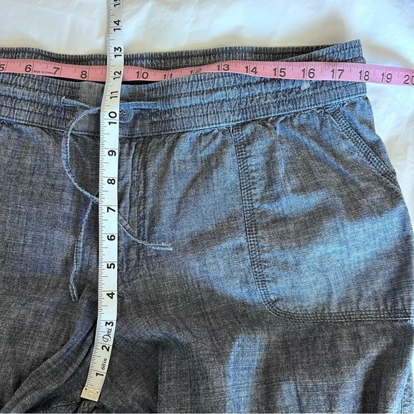 LANE BRYANT 100% Cotton Wide Leg Elastic Waist Chambray Pull-on Casual Pants 14 - Picture 7 of 9